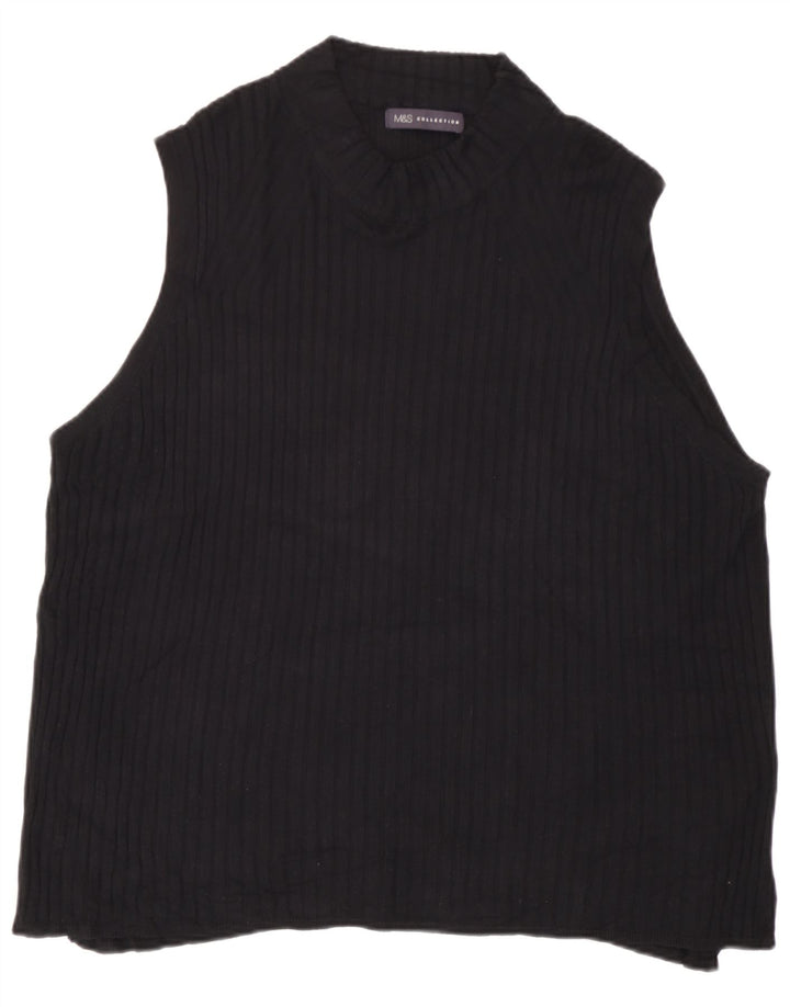 Kamizelka damska Marks & Spencer UK 24 4XL Czarna wiskoza