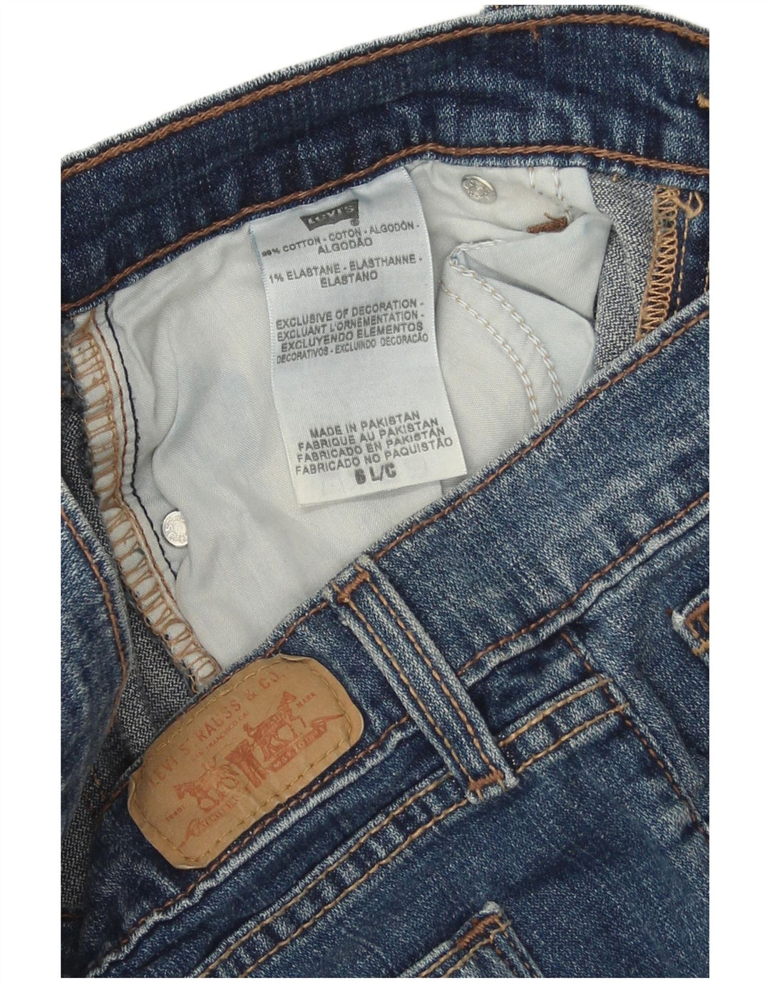 Damskie jeansy Levi's 515 Bootcut US 6 Medium W32 L32 Niebieska bawełna