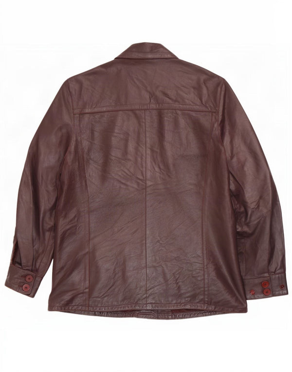 Vintage męska kurtka skórzana UK 42 XL bordowa