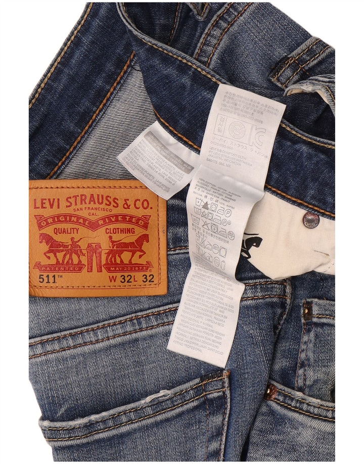 Męskie jeansy Levi's 511 w trudnej sytuacji W32 L32 Niebieska bawełna
