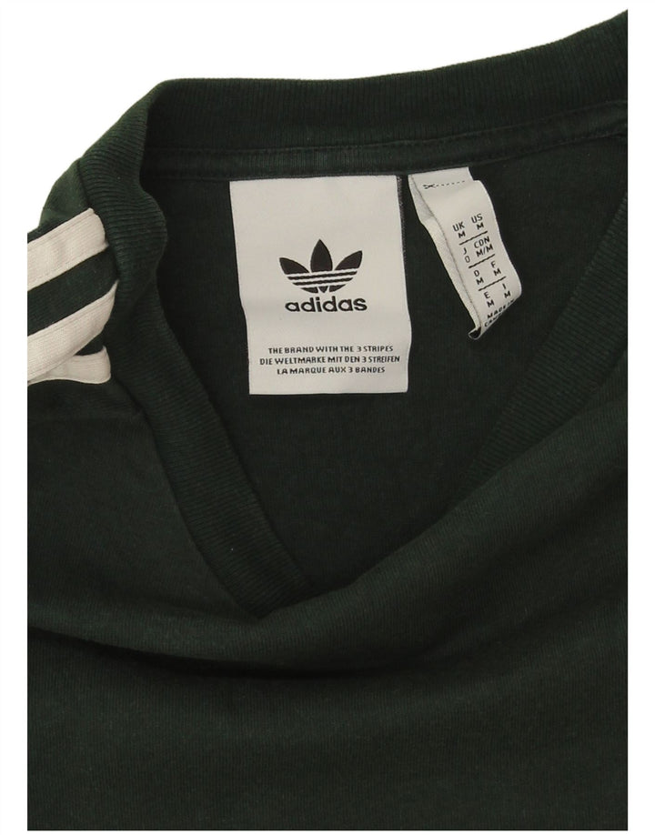 Adidas Męska Koszulka Top Średnia Zielona Bawełna
