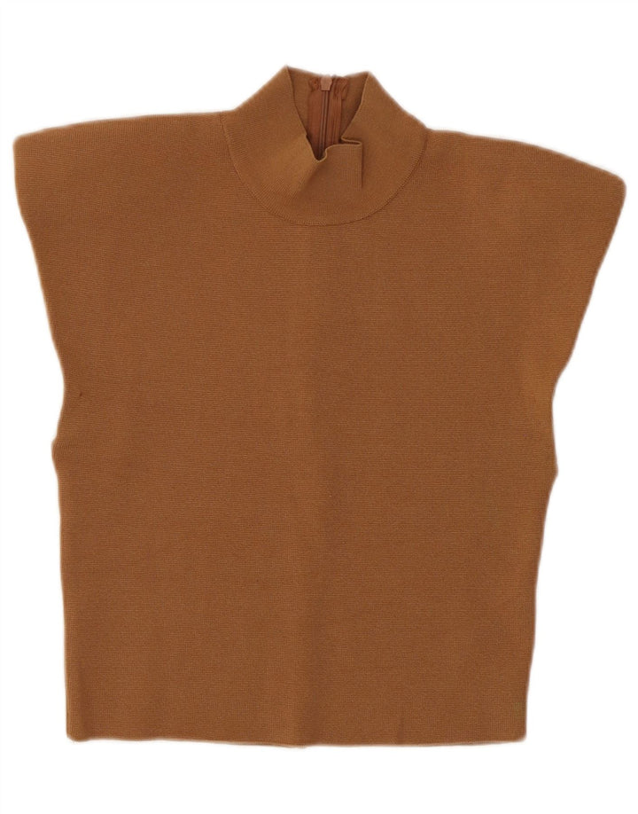 Damski krótki top Zara UK 8 Small Brown Wiskoza