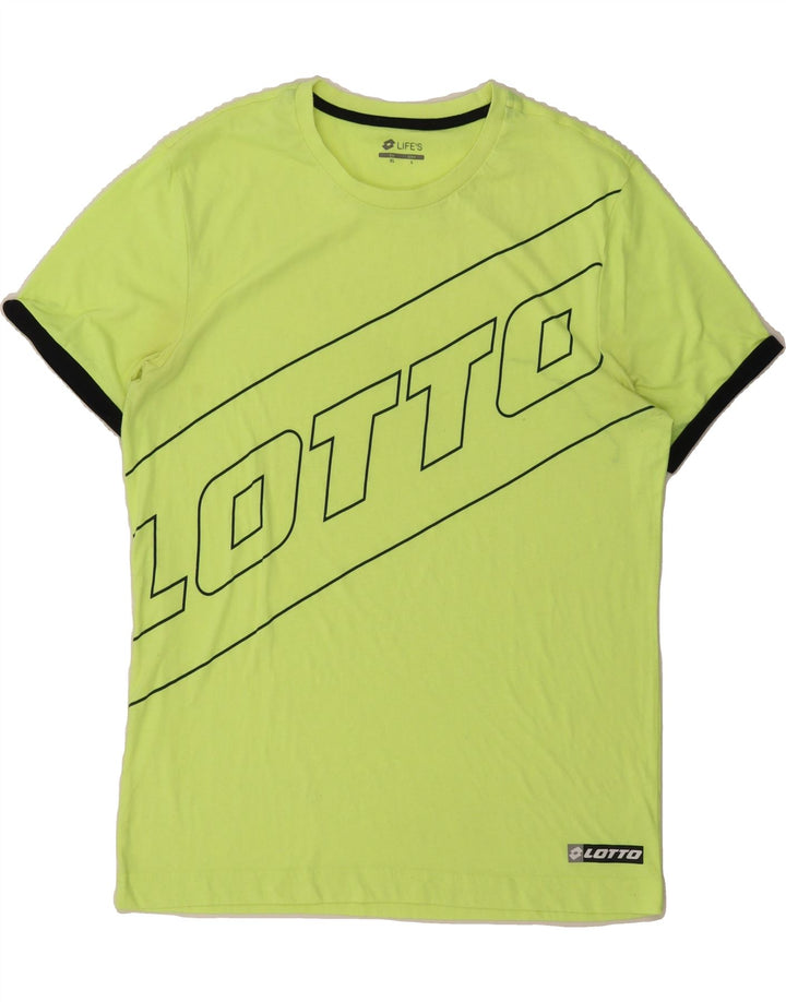 LOTTO Mens Graphic T-Shirt Top Large Green Vintage Lotto and Second-Hand Lotto from Messina Hembry 