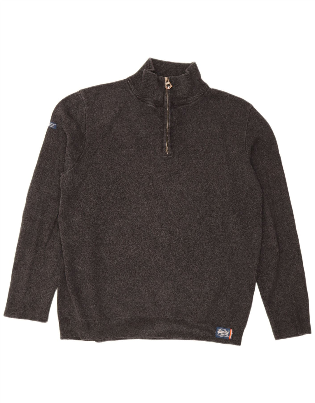 Męski sweter zapinany na zamek Superdry 2XL, szara bawełna