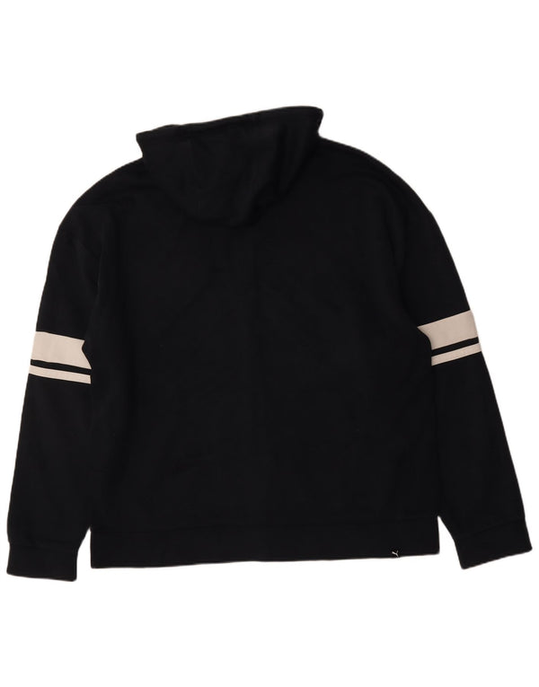 Męski sweter Puma z grafiką i zamkiem błyskawicznym, 2XL, czarna bawełna z blokami kolorów