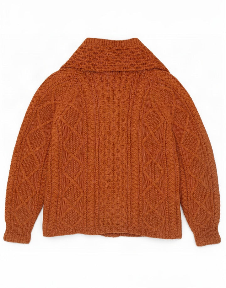 Vintage męski sweter rozpinany UK 14 średni brąz