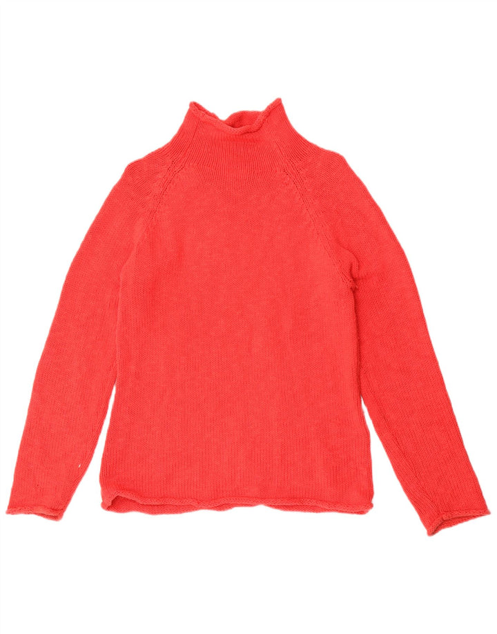 Damski sweter z golfem L.L.Bean UK 12, średni czerwony bawełniany