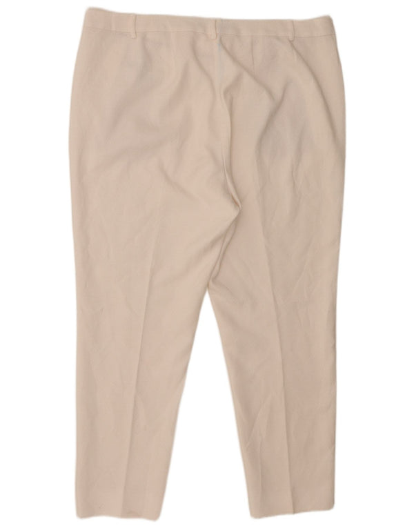 Damskie spodnie garniturowe Marks & Spencer UK 18 XL W38 L27 Off White Geometric
