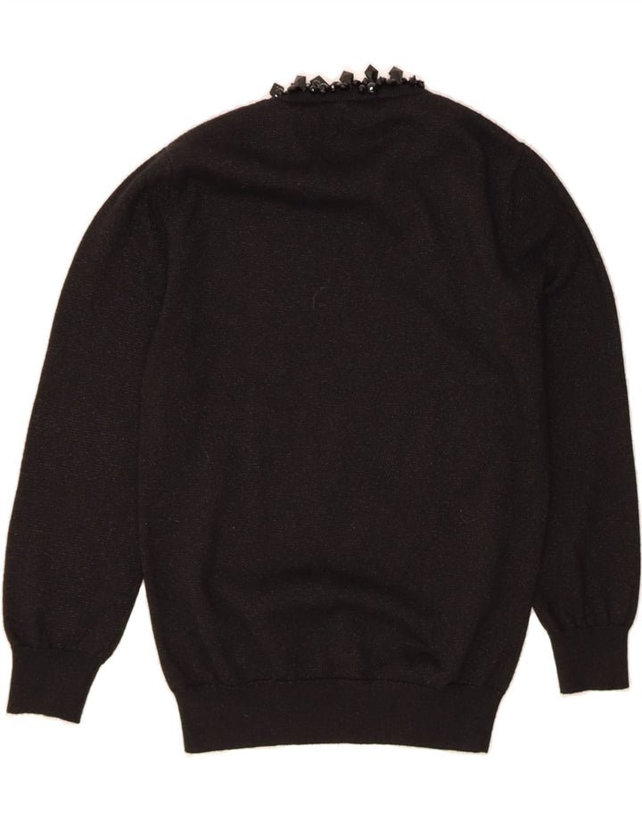 ZARA Womens Crew Neck Jumper Sweater UK 12 Medium Black Vintage Zara and Second-Hand Zara from Messina Hembry 