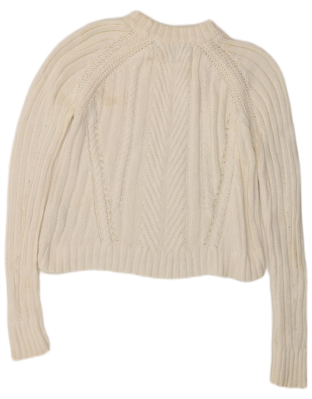 Sweter damski Zara Crop Oversize z golfem UK 10 Small White