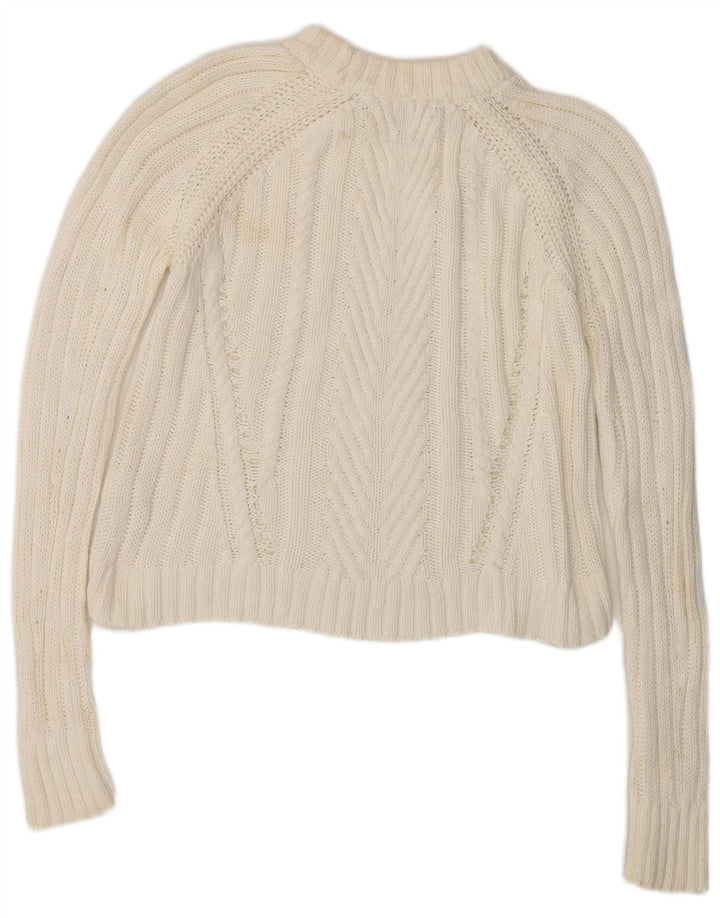 Sweter damski Zara Crop Oversize z golfem UK 10 Small White
