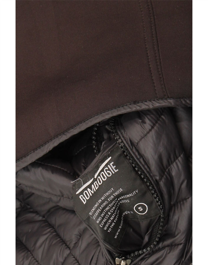 Męska ocieplana kurtka Bomber z kapturem Bomboogie UK 36, mały czarny poliester