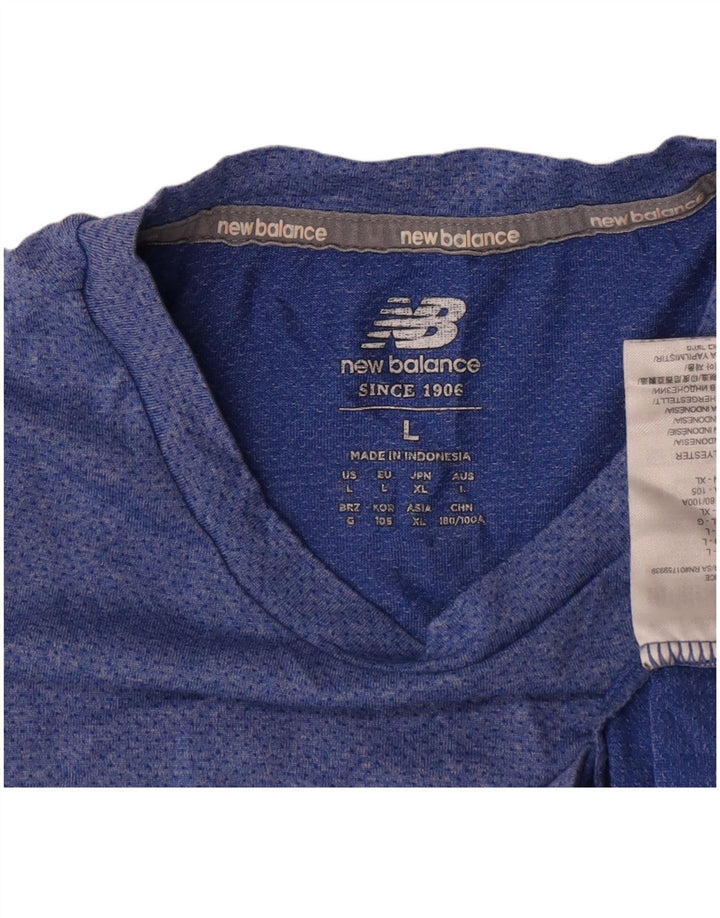 Męski T-shirt New Balance, duży, niebieski, poliester