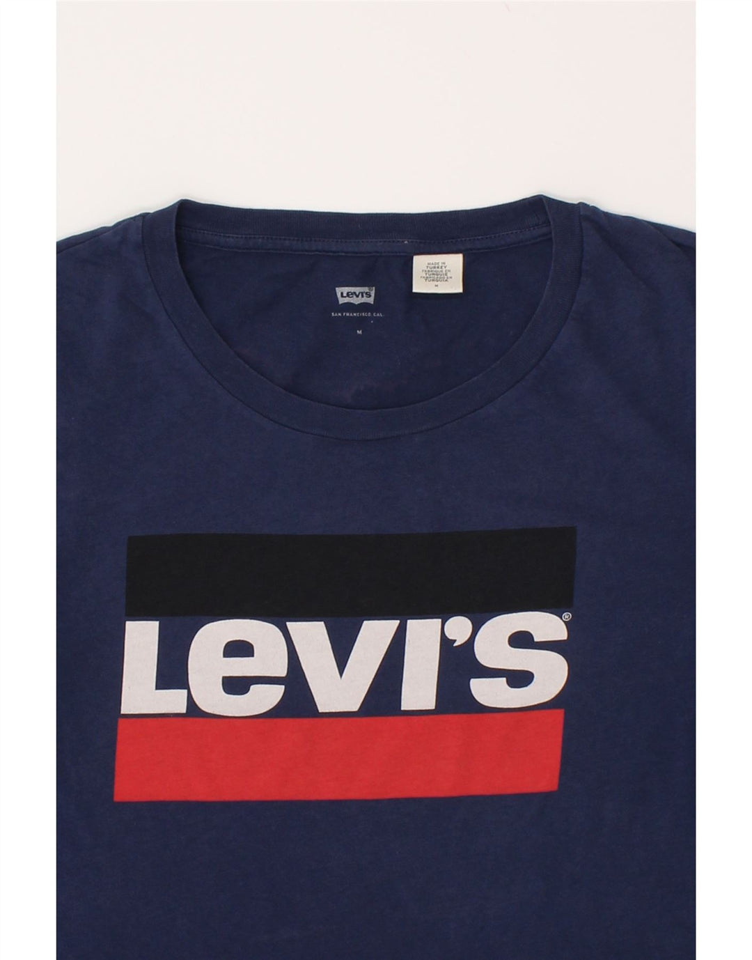 LEVI'S Mens Graphic T-Shirt Top Medium Navy Blue Cotton | Vintage Levi's | Thrift | Second-Hand Levi's | Used Clothing | Messina Hembry 