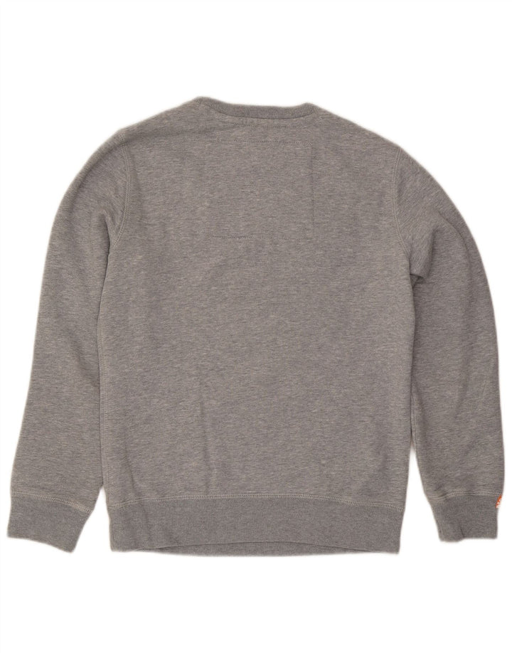 Męski sweter z grafiką Superdry, mały, szary, bawełniany