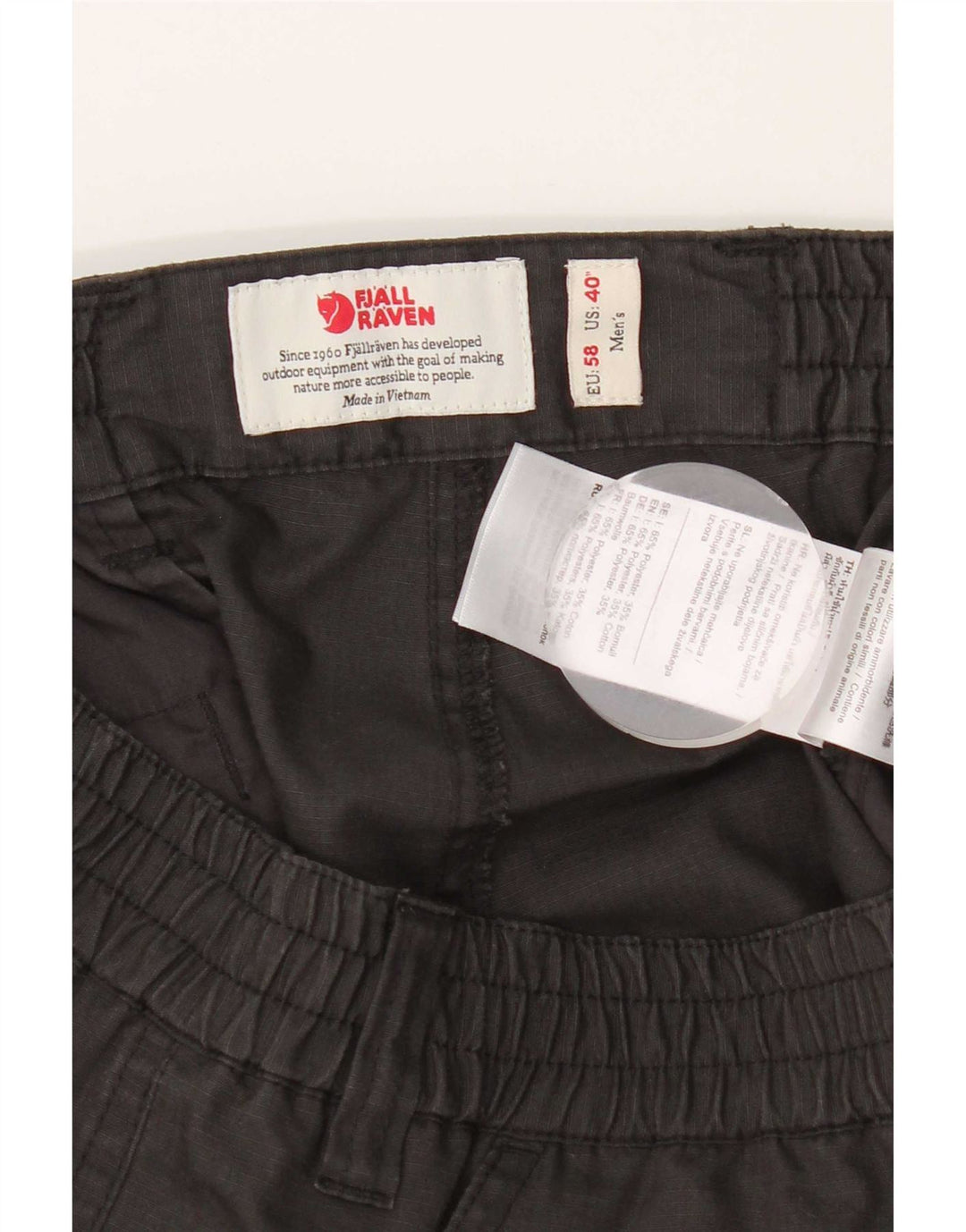 Męskie spodenki cargo Fjall Raven W40 XL Szary poliester