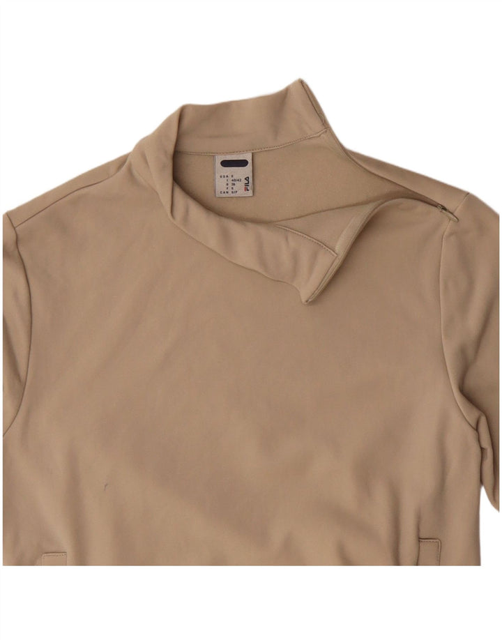 Bluza damska Fila z zamkiem błyskawicznym, UK 10, mała, beżowa