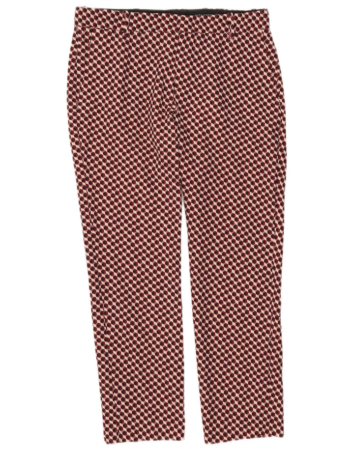 Spodnie damskie Zara Slim Chino Medium W28 L27 Czerwone geometryczne