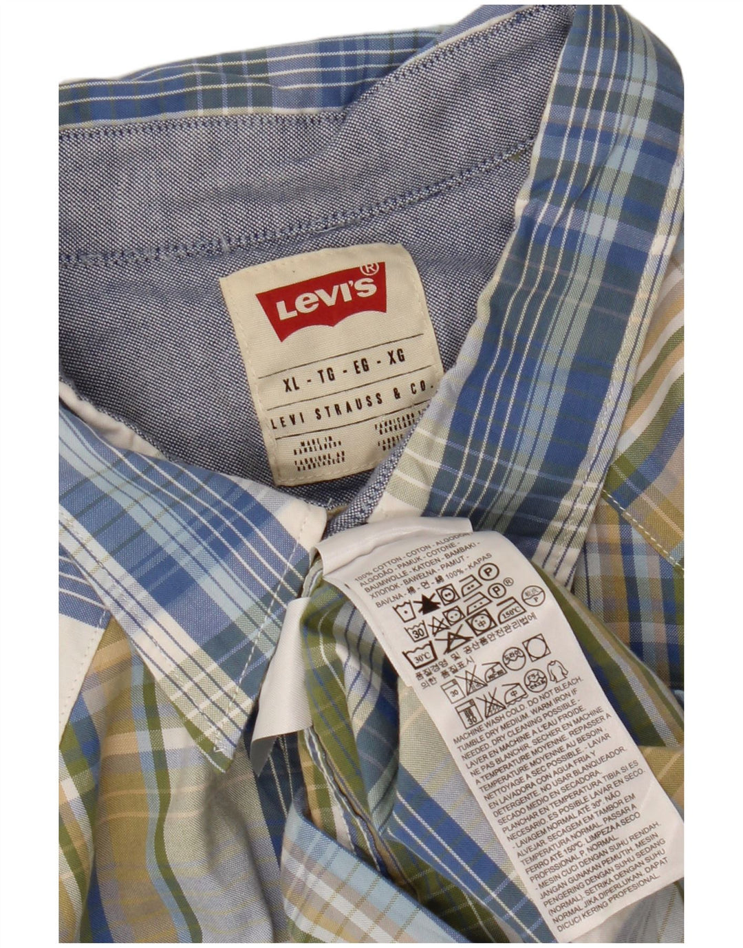 Męska koszula flanelowa LEVI'S XL w wielokolorową kratę, bawełniana