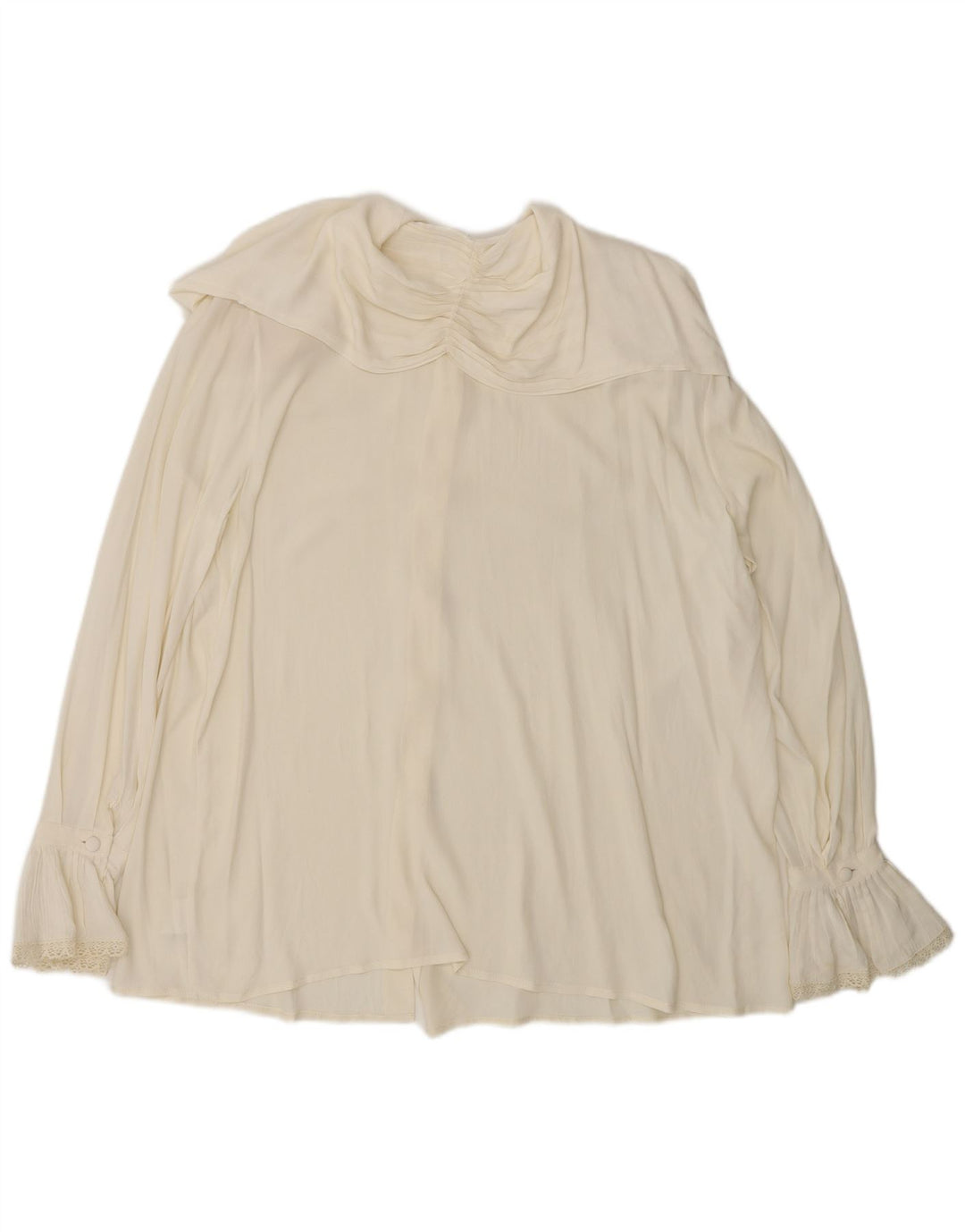 Damska bluzka koszulowa oversize L'altra Moda IT 44 Medium Off White Acetat