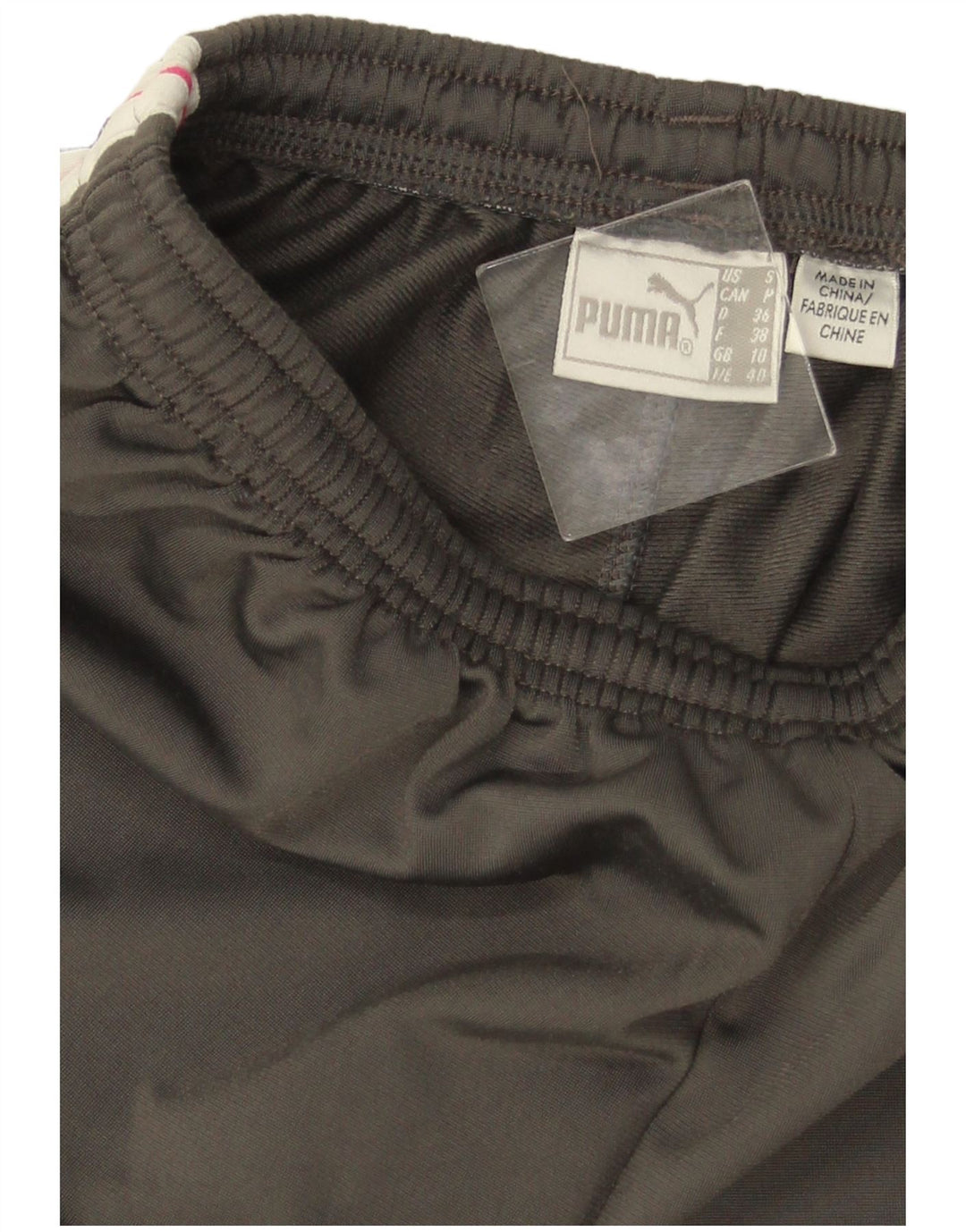 Damskie spodnie dresowe PUMA UK 10, małe, szare, z blokami kolorów