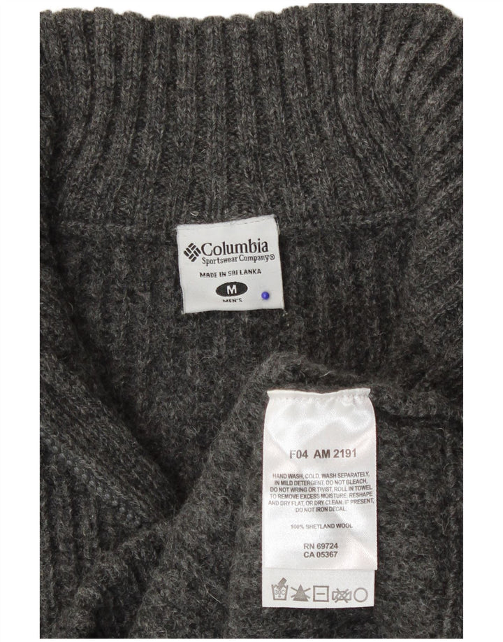 Męski sweter z zamkiem błyskawicznym Columbia, średnioszara wełna