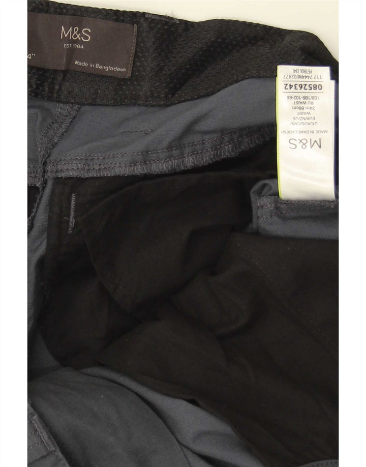 Męskie spodenki cargo Marks & Spencer W34, duże, szare, bawełniane