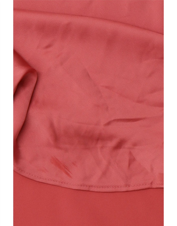 Damska spódnica w kształcie litery A z wysokim stanem ZARA XL W32 Różowy poliester