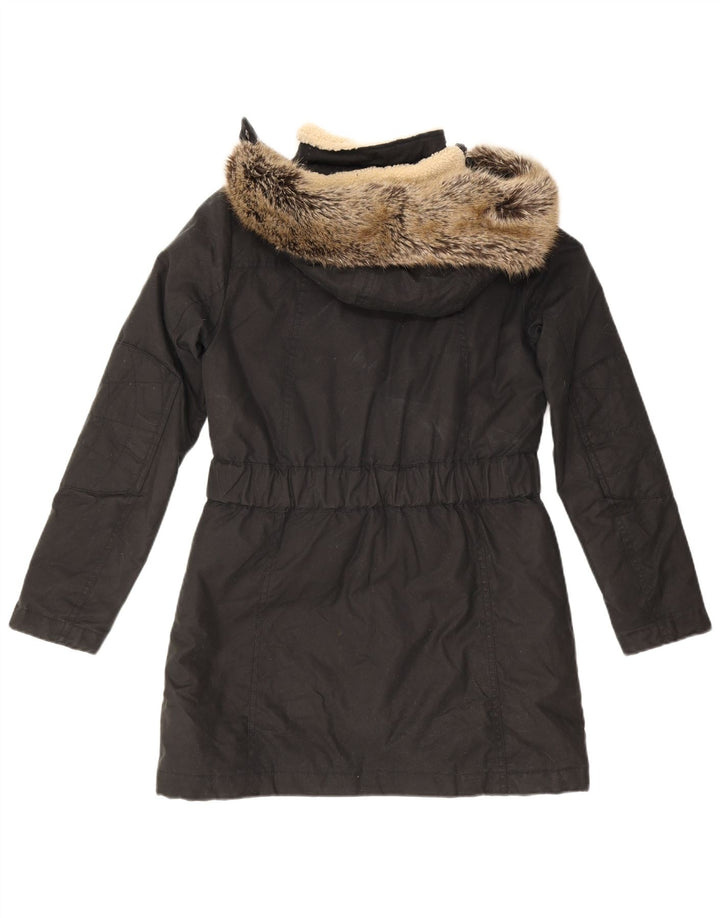 Damski płaszcz z kapturem, oversize, wyściełany Barbour UK 10, mały, czarny