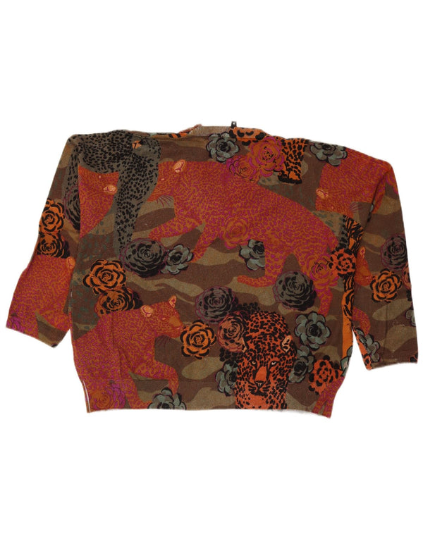 Damski sweter Desigual z dekoltem w kształcie litery V, UK 14, średni, wielokolorowy