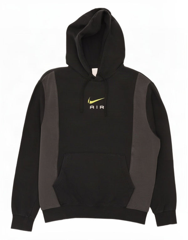 Męska bluza z kapturem Nike z grafiką, bawełniana, średnia czarna, z blokami kolorów
