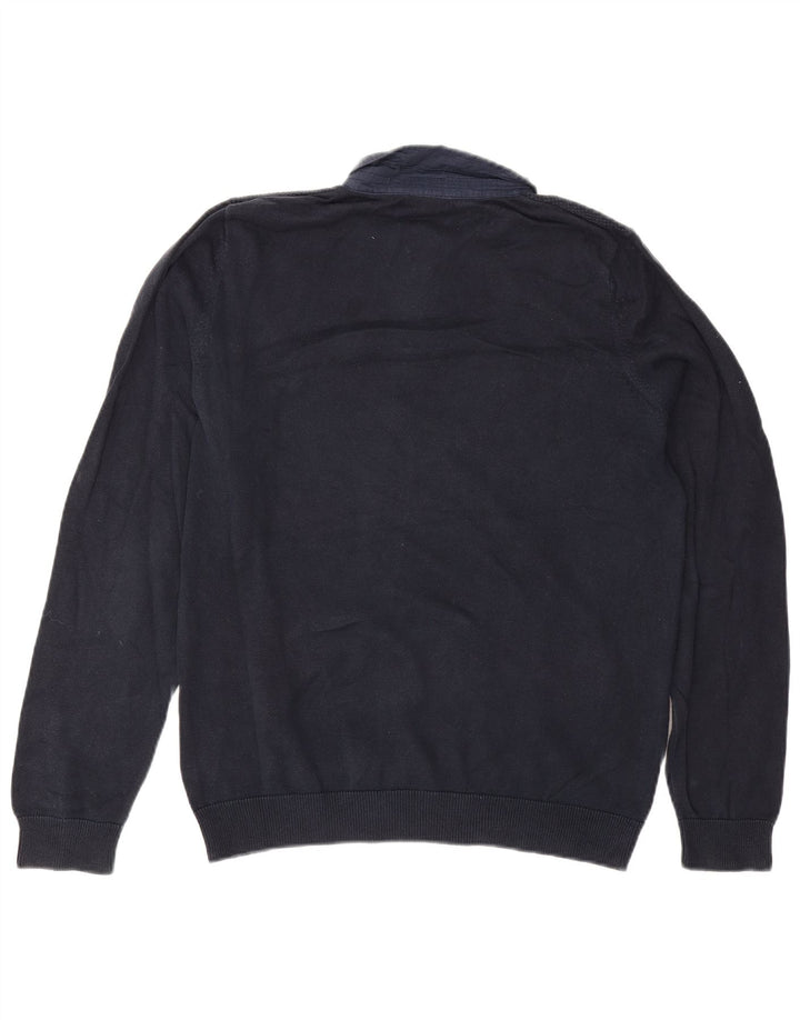 MARKS & SPENCER Męski sweter polo w kolorze średniego granatu