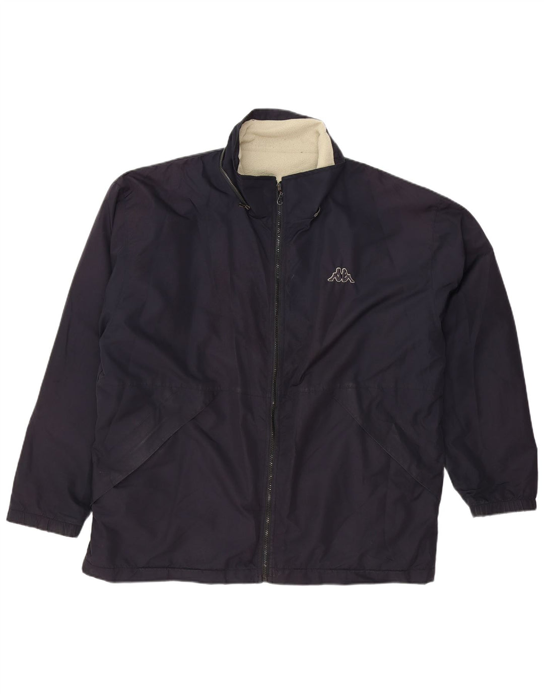 KAPPA Mens Loose Fit Windbreaker Jacket UK 40 Large Navy Blue Polyester