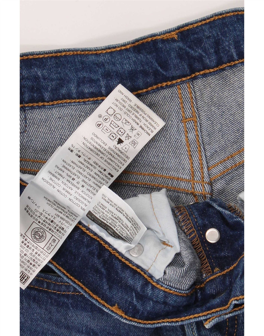 Damskie spodenki jeansowe Levi's 501 W29 Średni niebieski, bawełniany