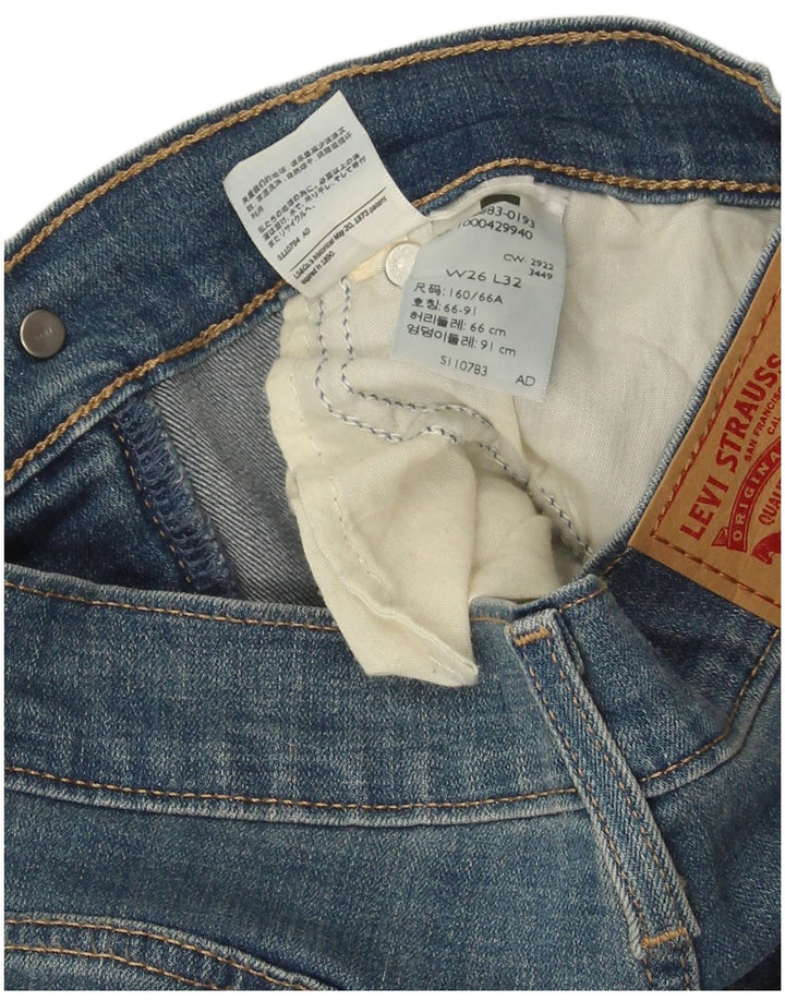 Damskie jeansy LEVI'S 724 z wysokim stanem i prostym W26 L32 Niebieskie