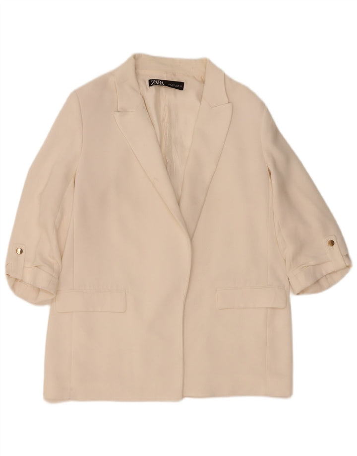 Damska marynarka Zara z rękawami 3/4 i otwartymi, UK 18 XL, biała