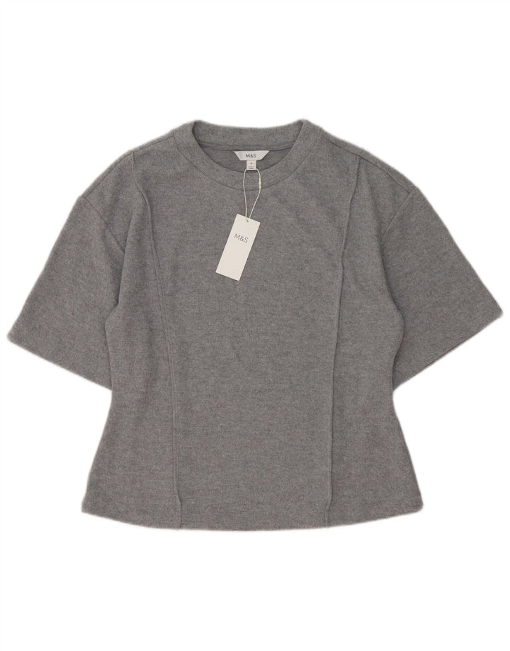 Marks & Spencer T-shirt damski Top UK 16, duży, szary poliester