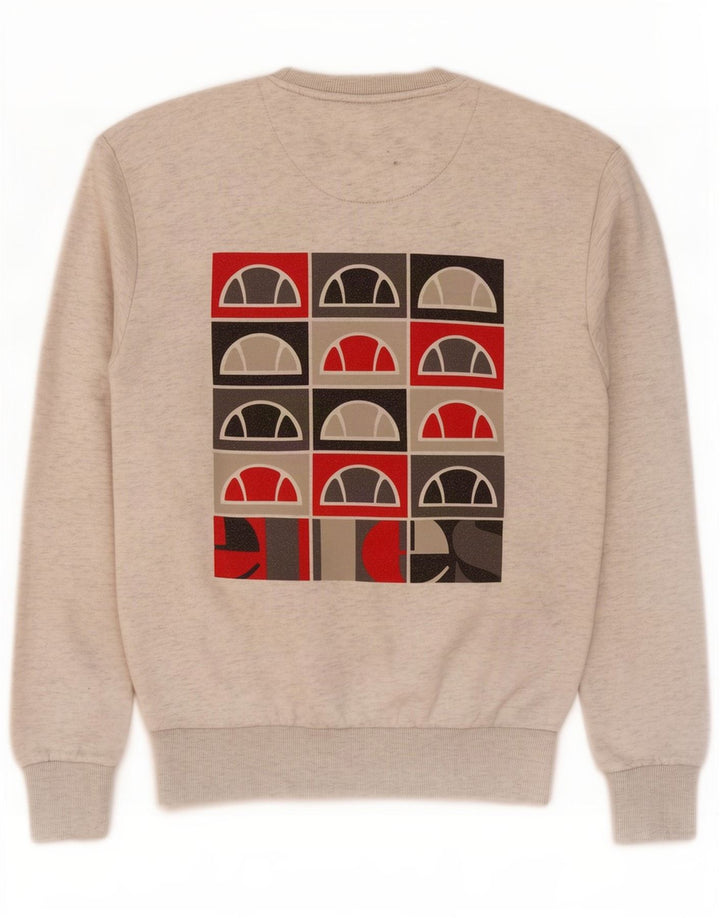 Męska bluza z grafiką Ellesse, mała, szara, nakrapiana, poliester