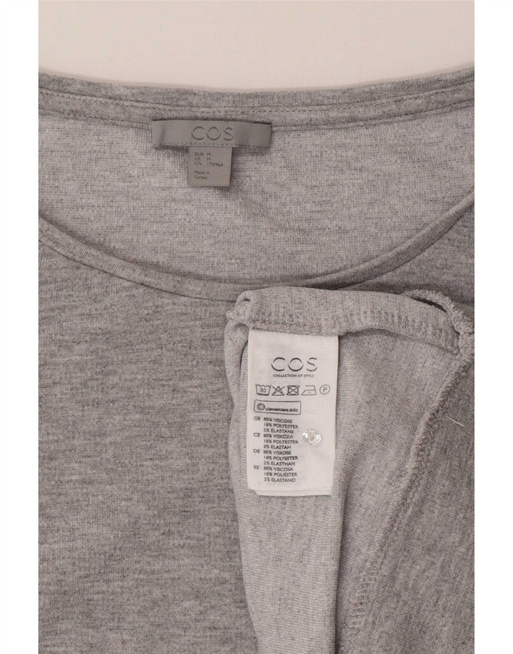 Cos Damski top oversize z długim rękawem UK 14, średnioszara, nakrapiana wiskoza
