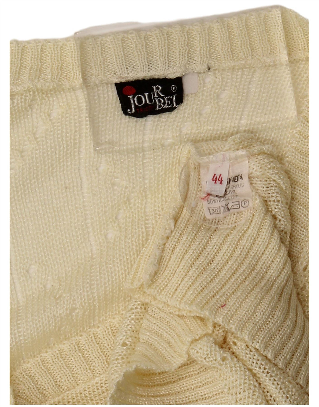 Sweter damski w stylu vintage IT 44 Średni żółty akryl