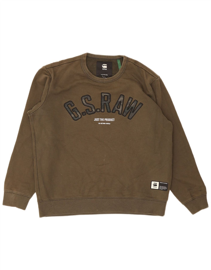 Męska bluza z grafiką G-Star XL, zielona bawełna