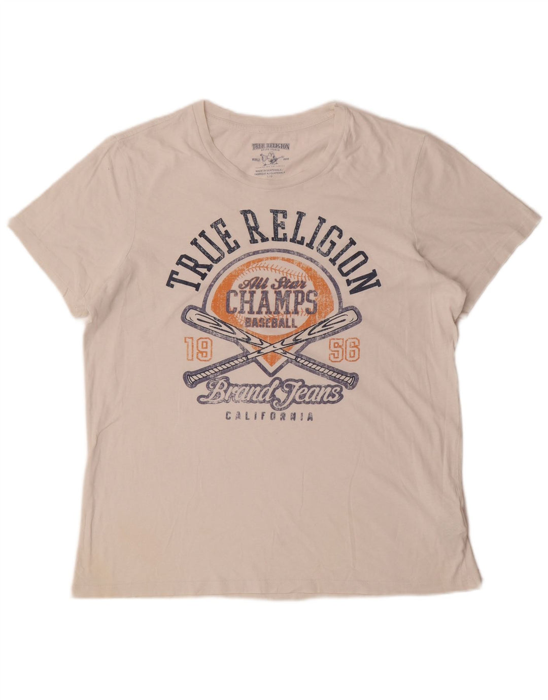 Męski T-shirt z grafiką True Religion, duży, biały, bawełniany