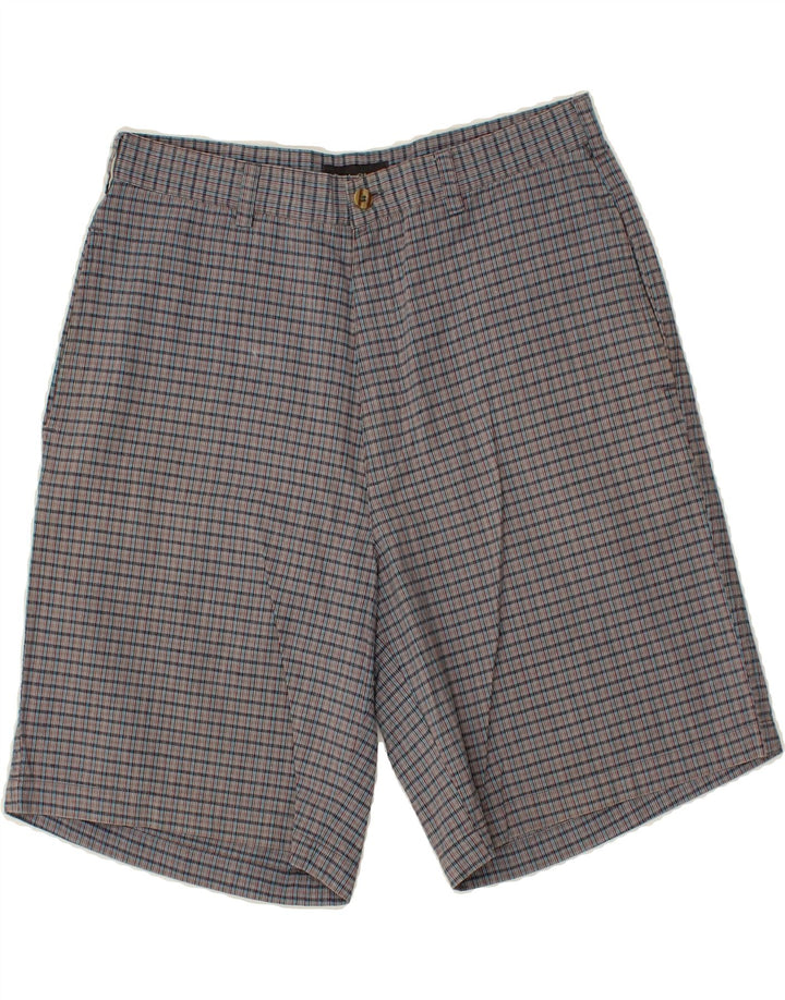 Męskie spodenki Chino VINTAGE W32 Średnio-szara bawełniana krata