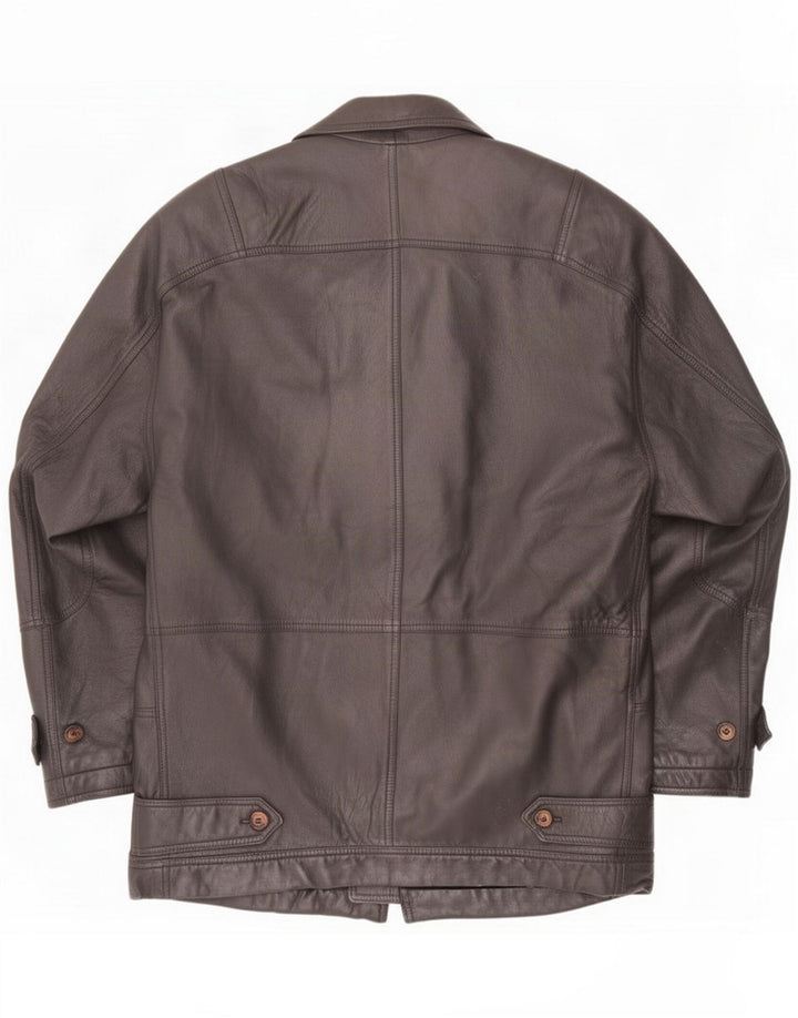Jaeger Męski płaszcz skórzany UK 38 Medium Black