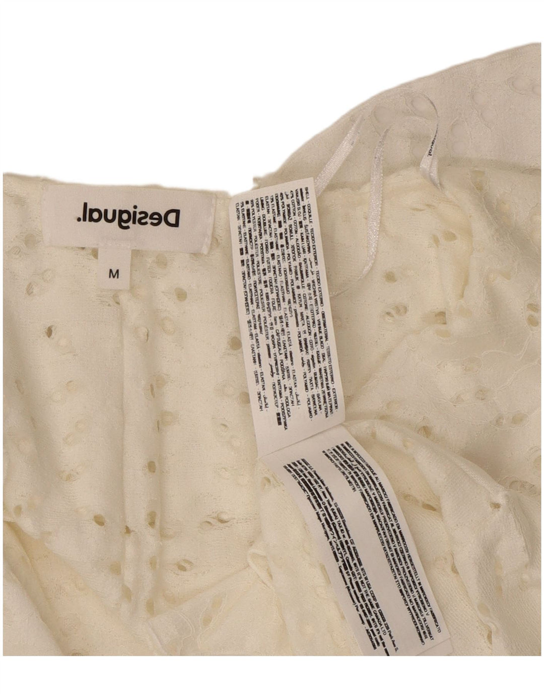 Damska asymetryczna bluzka koszulowa Desigual UK 12, średnia biała bawełna