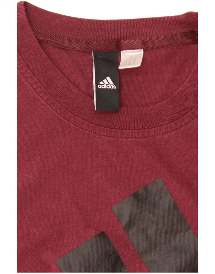 Męska koszulka z grafiką Adidas, mała, bordowa