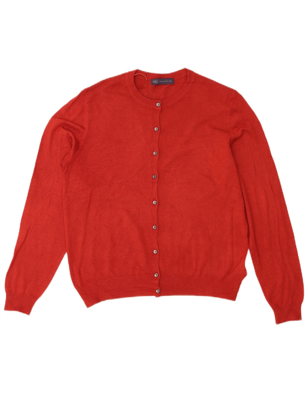 Marks & Spencer Damski sweter kardigan UK 14, duża, czerwona wiskoza