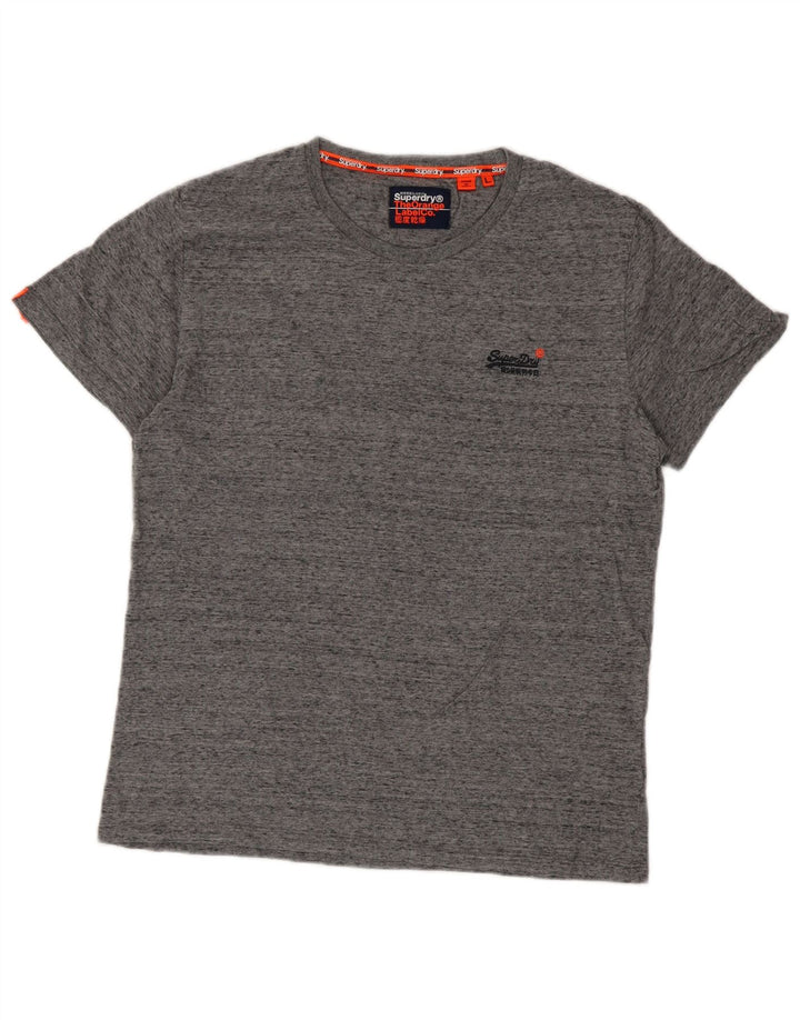 Męski T-shirt Superdry, duży, szary, bawełniany w plamki