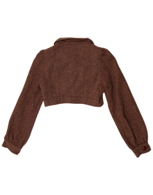 Bolerko damskie Zara UK 10 Small Brown Wełna w jodełkę