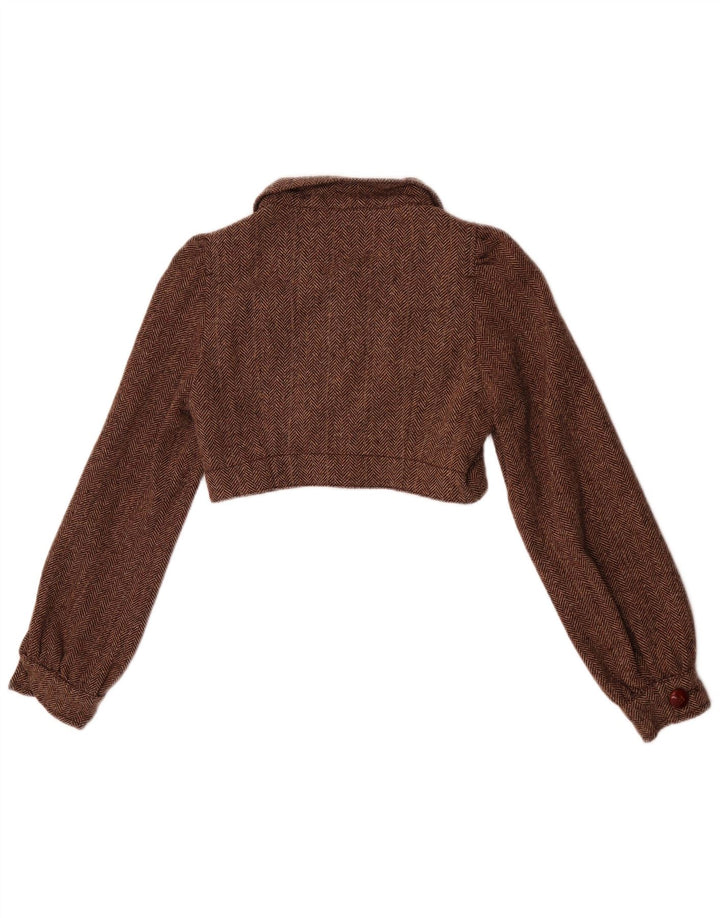 Bolerko damskie Zara UK 10 Small Brown Wełna w jodełkę